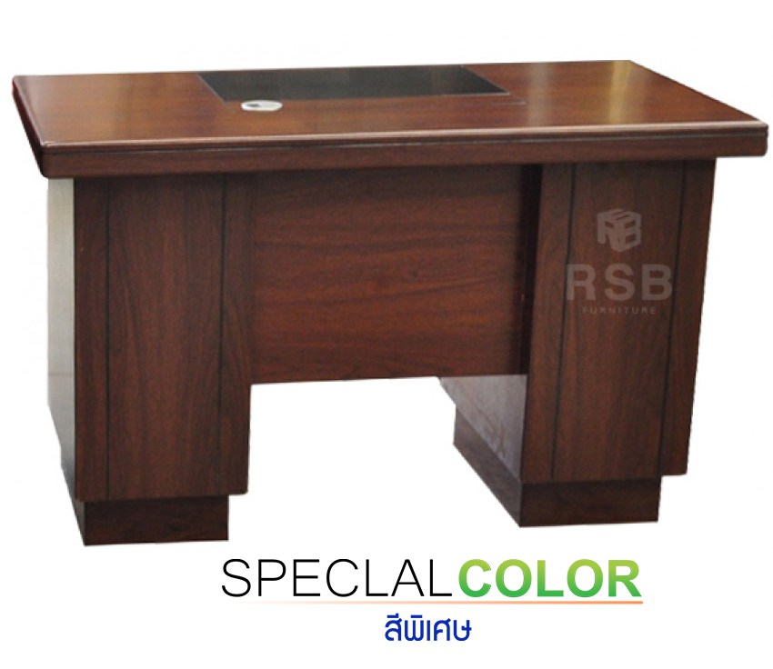 โต๊ะทำงาน ไม้ ลิ้นชักซ้าย ขวา 6 ใบ มี 2 สี ขนาด W 140 x 70 x 76 cm รหัส 3379